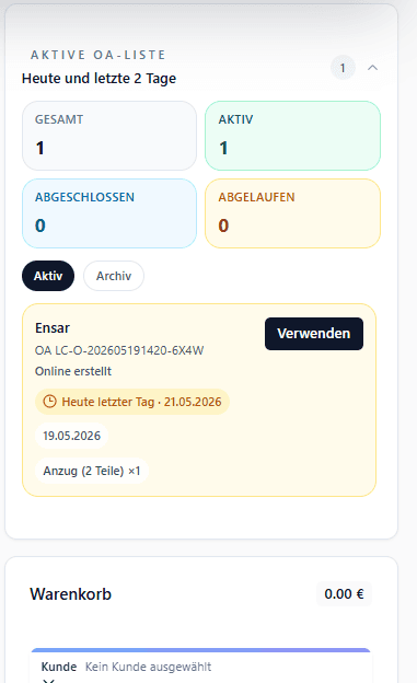 LeoPOS online order cart screenshot